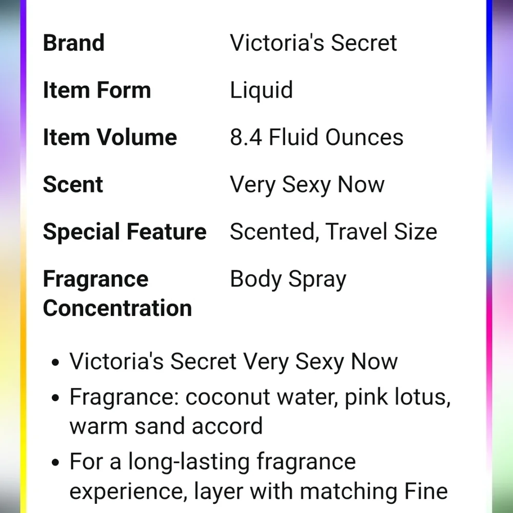 VICTORIA'S SECRET very sexy now FRAGRANCE MIST 8.4 Oz NEW